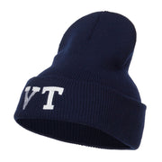 VT Vermont State Embroidered Long Beanie