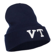 VT Vermont State Embroidered Long Beanie