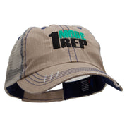 1 More Rep Embroidered Low Profile Special Cotton Mesh Cap - Khaki OSFM