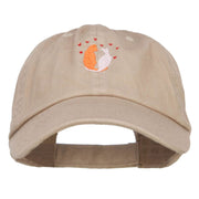 Love Cats Heart Embroidered Low Cap