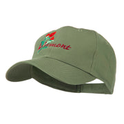 USA State Vermont Red Clover Embroidery Cap