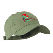 USA State Vermont Red Clover Embroidery Cap