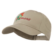 USA State Vermont Red Clover Embroidery Cap