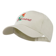 USA State Vermont Red Clover Embroidery Cap