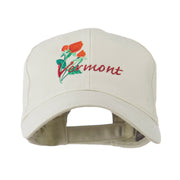 USA State Vermont Red Clover Embroidery Cap