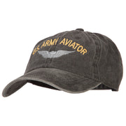 US Army Aviator Embroidered Washed Cotton Twill Cap