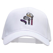 Golf Clubs Embroidered Solid Cotton Prostyle Twill Mesh Cap - White OSFM