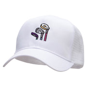 Golf Clubs Embroidered Solid Cotton Prostyle Twill Mesh Cap - White OSFM