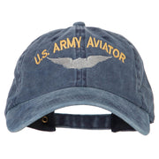 US Army Aviator Embroidered Washed Cotton Twill Cap