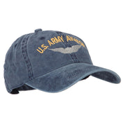 US Army Aviator Embroidered Washed Cotton Twill Cap