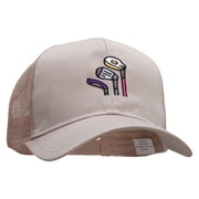 Golf Clubs Embroidered Solid Cotton Prostyle Twill Mesh Cap - Khaki OSFM