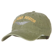 US Army Aviator Embroidered Washed Cotton Twill Cap