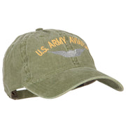 US Army Aviator Embroidered Washed Cotton Twill Cap