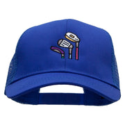 Golf Clubs Embroidered Solid Cotton Prostyle Twill Mesh Cap - Royal OSFM