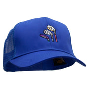 Golf Clubs Embroidered Solid Cotton Prostyle Twill Mesh Cap - Royal OSFM