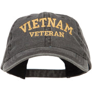 Vietnam Veteran Embroidered Washed Cap