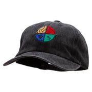 4 Sports Embroidered Unstructured Pigment Dyed Cotton Cap - Black OSFM