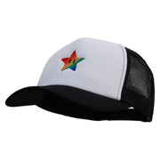 Mario Rainbow Star Embroidered Cotton Trucker Cap - Black OSFM