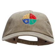 4 Sports Embroidered Unstructured Pigment Dyed Cotton Cap - Khaki OSFM