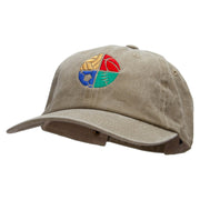 4 Sports Embroidered Unstructured Pigment Dyed Cotton Cap - Khaki OSFM