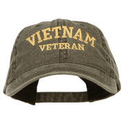 Vietnam Veteran Embroidered Washed Cap