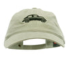 Classic VW Beetle Embroidered Washed Solid Pigment Dyed Cotton Twill Brass Buckle Cap