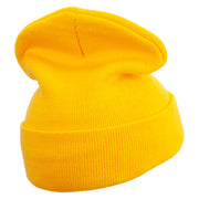 Mario Rainbow Star Embroidered 12 Inch Long Knitted Beanie - Yellow OSFM