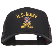 U.S. Navy Wife Retired Embroidered Mesh Cap