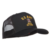 U.S. Navy Wife Retired Embroidered Mesh Cap