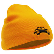 Classic VW Beetle Embroidered 8 Inch Knitted Short Beanie