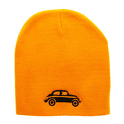 Classic VW Beetle Embroidered 8 Inch Knitted Short Beanie