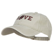 Love with Football Embroidered Washed Cotton Cap