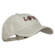 Love with Football Embroidered Washed Cotton Cap