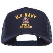 U.S. Navy Wife Retired Embroidered Mesh Cap