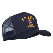 U.S. Navy Wife Retired Embroidered Mesh Cap