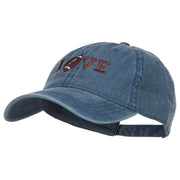 Love with Football Embroidered Washed Cotton Cap