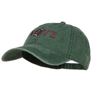 Love with Football Embroidered Washed Cotton Cap