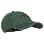 Love with Football Embroidered Washed Cotton Cap