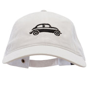 Classic VW Beetle Embroidered Washed Solid Pigment Dyed Cotton Twill Brass Buckle Cap