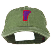 Vermont State Map Embroidered Washed Cotton Cap