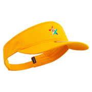 Mario Rainbow Star Embroidered Brushed Sports Visor - Yellow OSFM