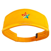 Mario Rainbow Star Embroidered Brushed Sports Visor - Yellow OSFM