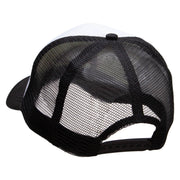 Rugby Embroidered Summer Foam Mesh Trucker Cap - Black-White OSFM