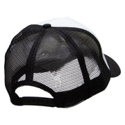 Rugby Embroidered Summer Foam Mesh Trucker Cap - Black-White OSFM