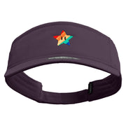 Mario Rainbow Star Embroidered Brushed Sports Visor - Purple OSFM