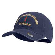 U.S. Army 32nd Infantry Brigade Embroidered Washed Solid Pigment Dyed Cotton Twill Brass Buckle Cap - Navy OSFM