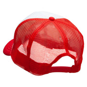 Rugby Embroidered Summer Foam Mesh Trucker Cap - Red-White OSFM