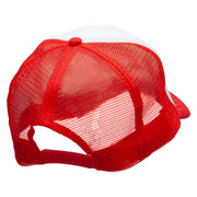 Rugby Embroidered Summer Foam Mesh Trucker Cap - Red-White OSFM