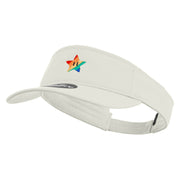 Mario Rainbow Star Embroidered Brushed Sports Visor - White OSFM