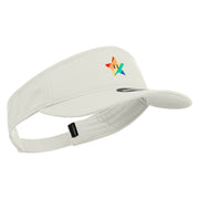 Mario Rainbow Star Embroidered Brushed Sports Visor - White OSFM